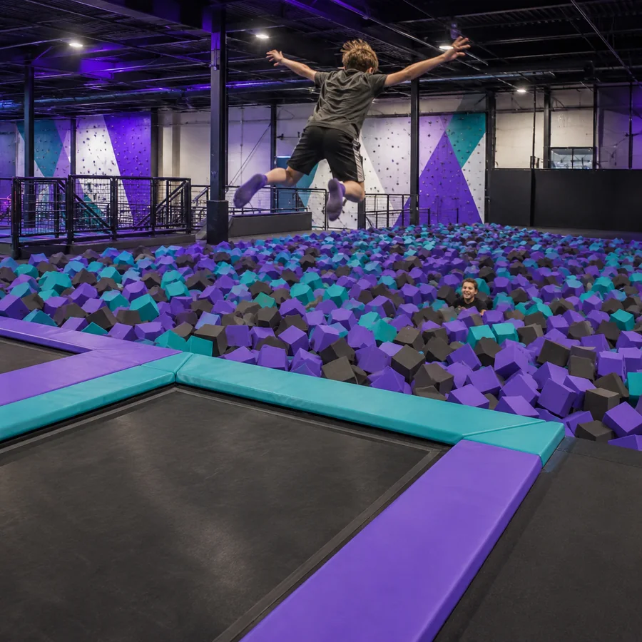 Foam Pit Plunge at Arcadium Jump & Climb