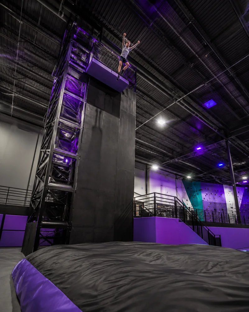 Free Fall Tower at Arcadium Jump & Climb