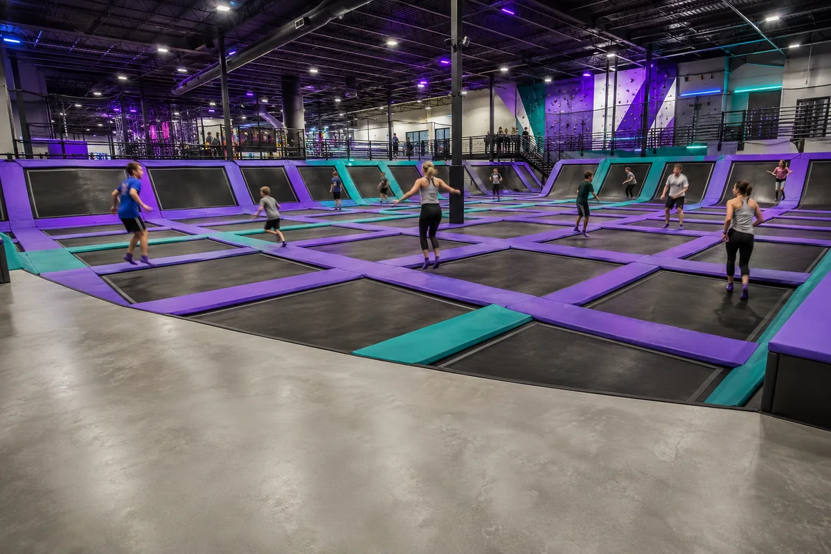 The main trampoline court at Arcadium